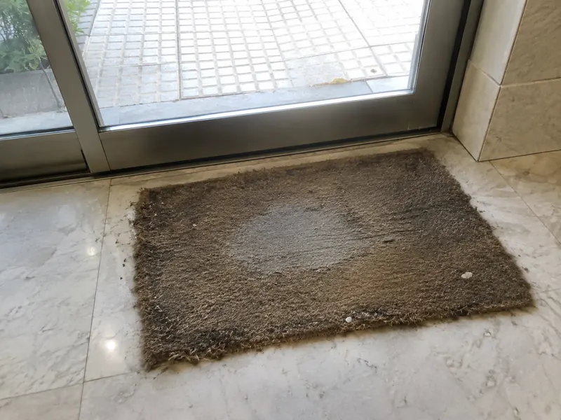 Felpudo de acceso gastado